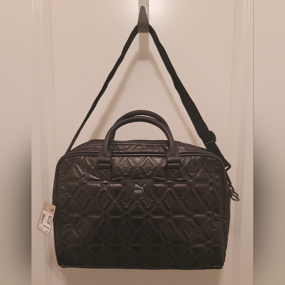Puma Oversized Classics Archive Sports Bag with Handles, Black Metallic - Picture 3 of 12